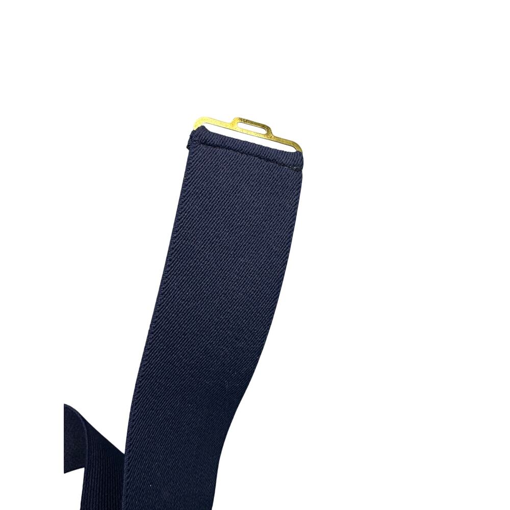 DA-FOR Navy Gold Enamel Adjustable Cinch XXL Whimsygoth Preppy Retro - Picture 3 of 8